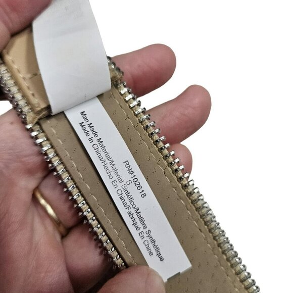Brand Unknown NWT  Man Made Zipper-Trimmed‎ Tan Synthetic Leather Belt Neutral - Picture 5 of 8